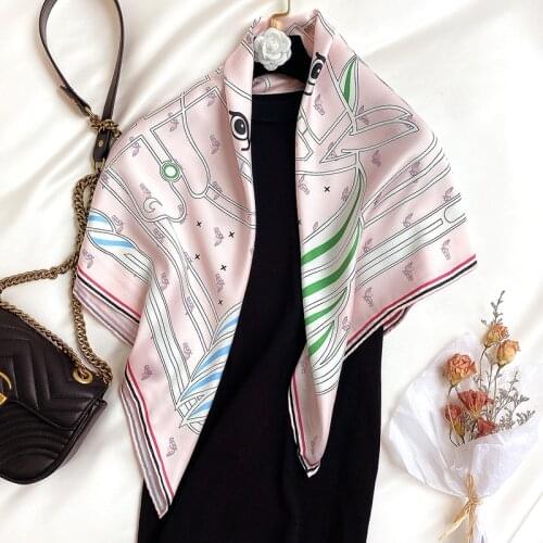 KOI LEAPING new Retro horse fashion Hand stitch twill silk 90 large square scarf decorative silk scarf shawl gift