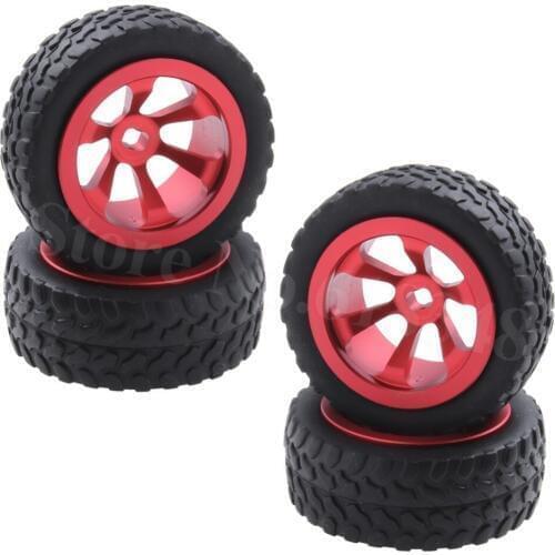 4Pcs Aluminum Alloy Tires & Wheels For WLtoys 1/28 RC Car K969 K989 K999 P929 4WD Short Course Drift Off Road Rally Replacement