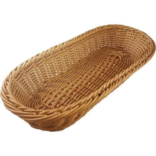 Big deal Oval Wicker Woven Basket Bread Basket Serving Basket, 14Inch Storage Basket for Food Fruit Cosmetic Storage Tabletop an