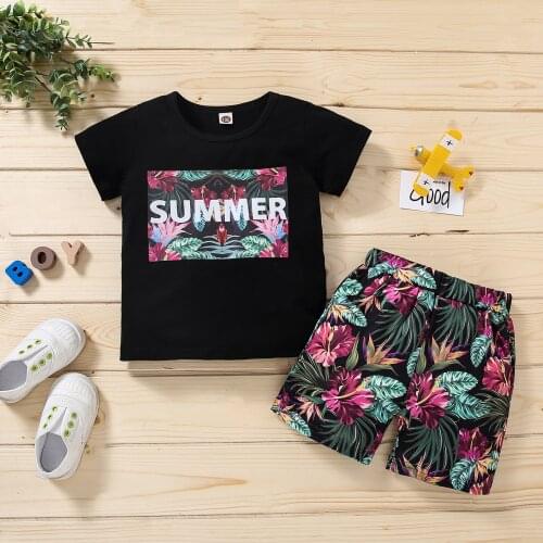 Infant Kids Baby Girls Two-Piece Suit, Print Round Neck Short-Sleeved Tops and Shorts for Birthday Party Vacation 18M-5T