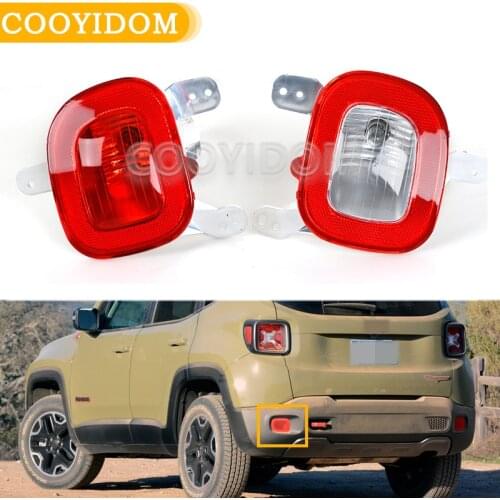 Left Right Led Rear Bumper Reflector light Tail Stop Fog Reflector Lamp Rear turn signal For Jeep Renegade 2015-2018 With Bulbs