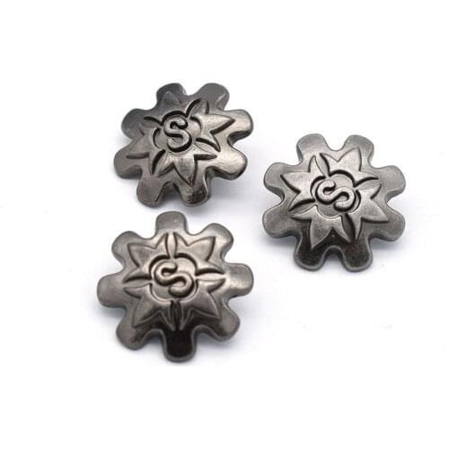 Metal Vintage Flower Button Shank Buttons Sewing Buttons Suit Buttons Blazer Button Tapestry Button for Clothing or Leather
