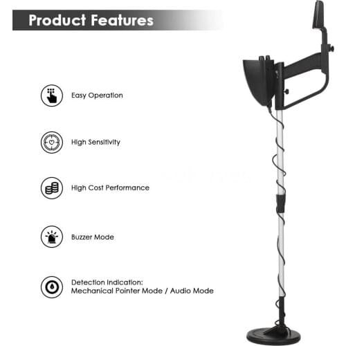 Metal Detector Searching Gold Digger Treasure Finder Waterproof & Adjustable