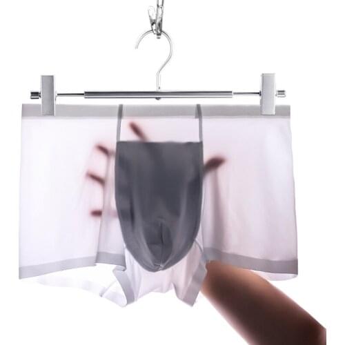 AOELEMENT Mens Underwear Mens Boxer Shorts Ice Silk Seamless Boxer Shorts Trendy Sexy Breathable Pants Thin Summer