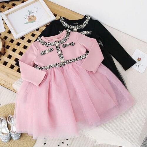 New High quality baby princess dress for girl elegant birthday party dress girl dress Baby Girls long Sleeved Korean 2-9yrs