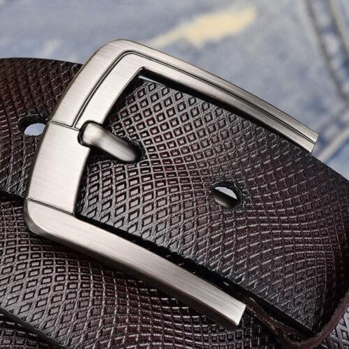 Aoluolan Belt For Man Genuine Leather Mens Casual Good Quality Male Jeans Business Suit Adjustable Pin Buckle
