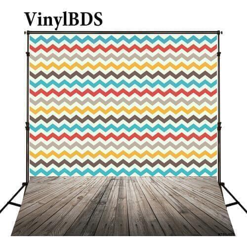 VinylBDS Colored Wavy Stripes Backdrops Photography Wood Floor Digital Print Photographic Background For Photo Studio J01681