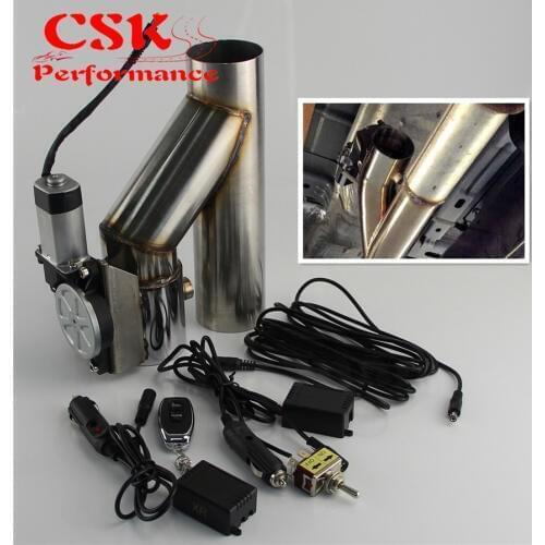 3" 76mm Electric Exhaust Catback Downpipe Cutoff Cut out Valve System Kit w/ Remote Wireless Controller / Switch Control
