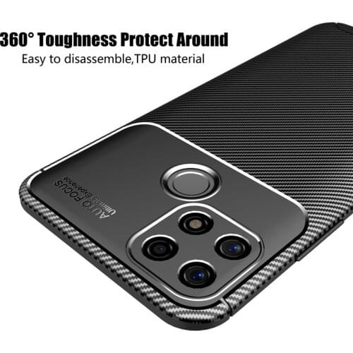 For Oppo A15 Case Cover Oppo A52 A72 A92 A53S A73 A93 Soft Silicone TPU Shockproof Bumper Carbon Fiber Phone Case For Oppo A15