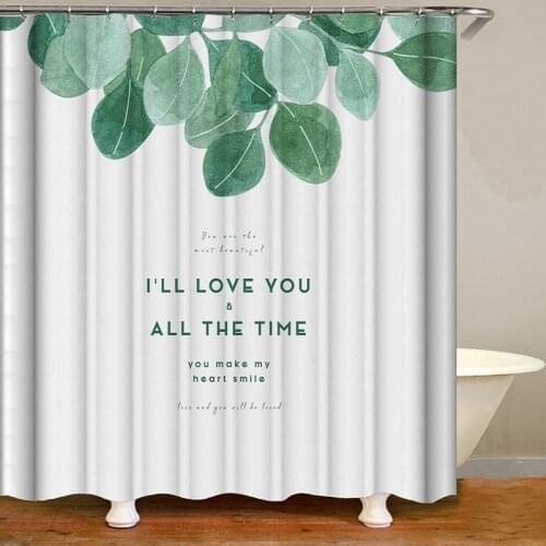 New 3D Tropical Plant Shower Curtain Cloth Leaf Print Polyester Waterproof Hang Up Shower Bathroom Waterproof Curtain CB4562/o