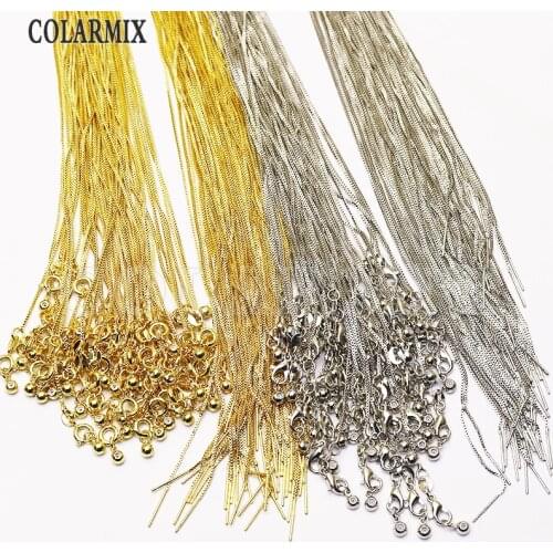 20 Pcs Metal chain necklace Simple style jewelry chain for jewelry making high quality stone gems gift for women 9069