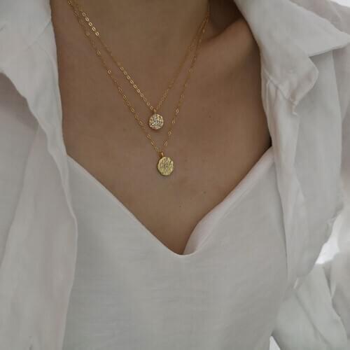 New Vintage Boho Fashion Multilevel Pendant Necklaces For Women 2020 Gold Crystal Sun Coin Necklace Jewelry Party Gift Wholesale