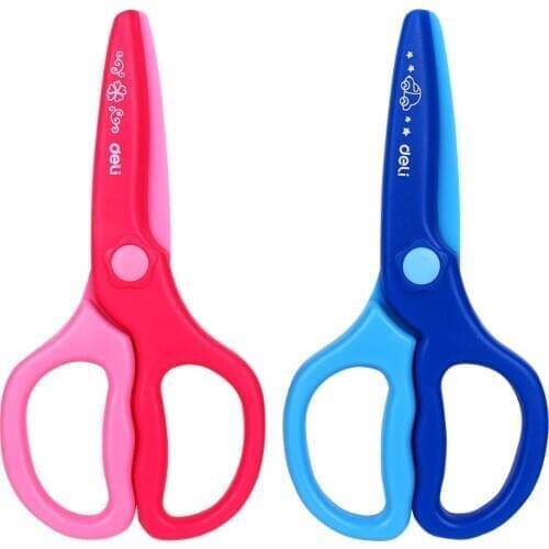1pc Deli Kid Safety Plastic Scissors 120mm Mini Round Head Student Paper DIY Cutting Tool Kindergarten School Supplies Home Tool