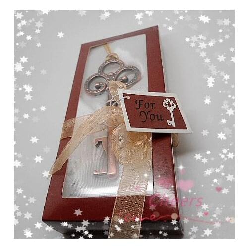 200PCS/LOT Key to My Heart Collection key design antique wedding bottle opener Wedding favos with real photos Free shipping