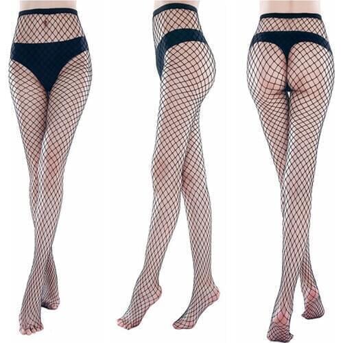 2020 Sexy Fishnet Stockings Women Mesh Stocking Sexy Pantyhose Nylon Tights Ladies Black Long Stockings Over The Knee Socks