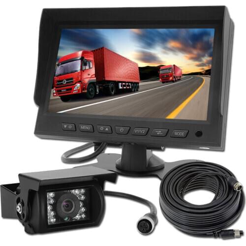 7 Inch 24V Rear View Car Monitor Back Up Camera System Kit,Tractor Truck Reverse Camera With Monitor