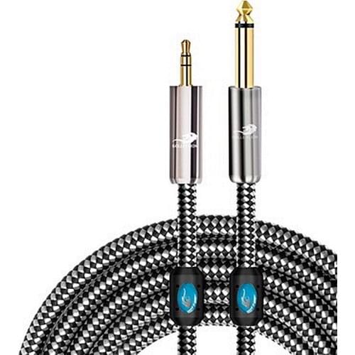 Stereo Jack 3.5mm to 6.35mm 1/4'' TS Mono Male Jack Shielded Audio Cable Mixer Mixing Console Amplifier 1m 2m 3m 5m