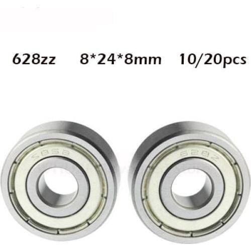 Free shipping 10/20pcs 628ZZ ABEC1 8x24x8mm miniature deep groove ball bearing 8*24*8mm 628 zz