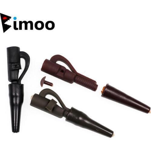 Bimoo 100set Pin Saftey Leadclip & tailrubber for Carp Fishing Rig Safe lead clip system use with swivel leads Black Brown Green