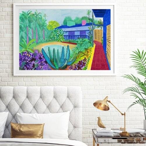 David Hockneies Garden Canvas Posters Prints Wall Art Painting Decorative Picture Modern Living Room Home Decoration Accessories