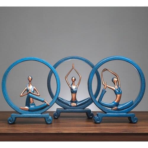 Creative Resin Yoga Girl Figurines Ornaments Europe Lady Miniature Furnishings Desktop Crafts Home Decoration Birthday Gifts