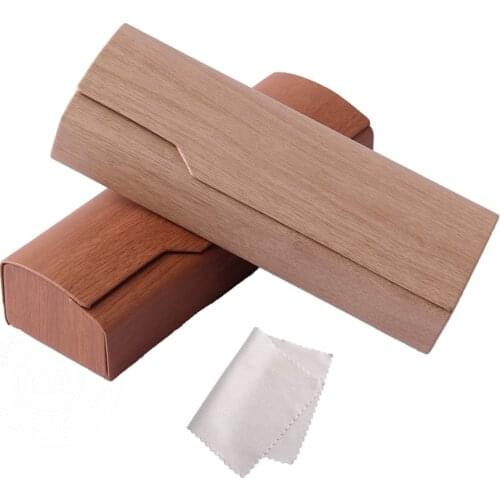 Wooden Grain Glasses Case Spectacle Case Eyeglass Vintage Box Imitation Wood Optical Myopia Box Magnet Eye Reading Handmade Box