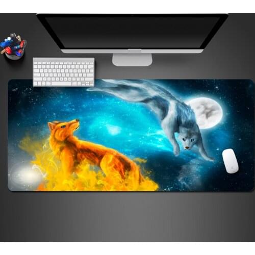 Moonlight Fire Wolf And Ice Wolf Mouse Pad High Quality Washable Fadeless Game Pad Computer Gamer Like Keyboard Mouse Mat Of Pad