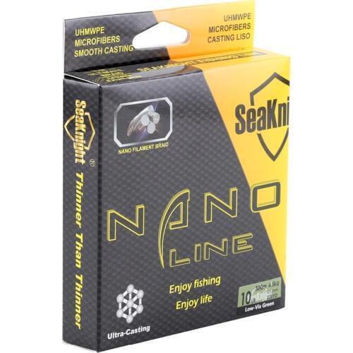 SeaKnight NANO 300M 330Yards PE Braided Fishing Line 4 Strands Multifilament Fine Fishing Lines 4-10LB 0.07-0.12mm Saltwater