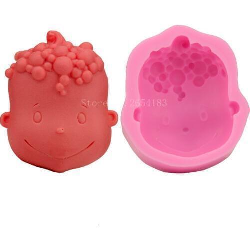 Baby Boy Face Jessica Alba Fondant Soap 3D Cake Silicone Mold Cupcake Jelly Candy Chocolate Decoration Baking Tool Moulds FQ1683