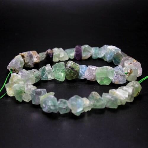 Wholesale AAA+ Unpolished Irregular Shape Fluorite Stone Natural Stone Beads For Jewelry Making DIY Bracelet Strand 15.5