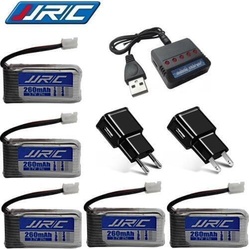 Original JJRC H36 battery 3.7V 260mAh For JJRC E010 E011 E012 E013 F36 3.7v Lipo Battery + (5in1) Charger RC Quadcopter Parts