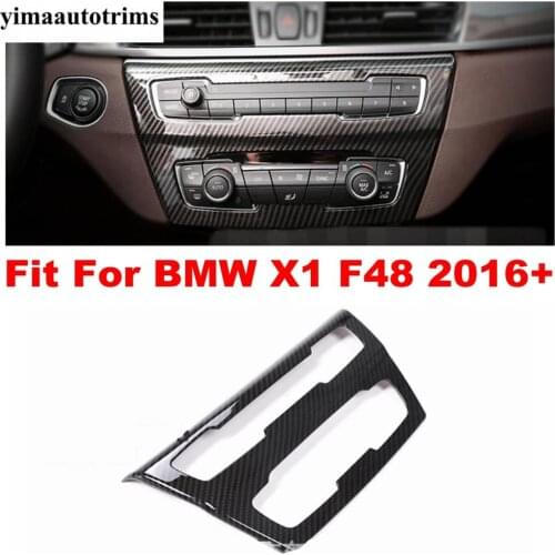 For BMW X1 F48 2016 - 2020 Central Control AC Air Conditioning Panel Cover Trim ABS Carbon Fiber Look Interior Refit Kit