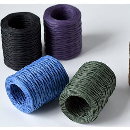 50meters/pcs Iron Wire Paper Crochet Yarn Rope for Handmade Basket Fashion Colorful Paper Raffia Yarn Decorative Supplier