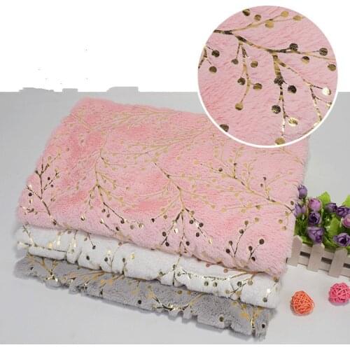 PV velvet Plush Fabric with gilded tree DIY Sewing crystal super soft pajamas sofa housewear fabric 1MX1.55M