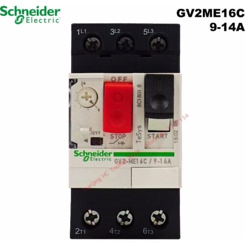 Schneider Electric GV2ME16C 9-14A motor thermal magnetic circuit breaker button 3P protection switch setting current range