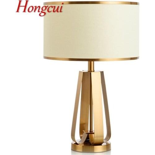 Hongcui Modern Table Lamps Bedside Luxury Design Golden Desk Lights Home E27 Decorative For Foyer Living Room Office Bedroom