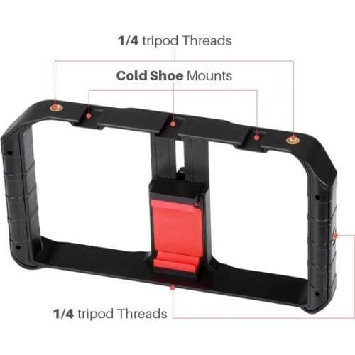 Ulanzi U-Rig Pro Smartphone Video Rig Mobile Vlogging Filmmaking Stabilizer with 1/4 Screw Cold Shoe Mount for iPhone Xiaomi