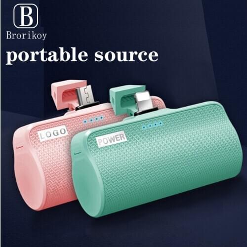 2000mAh Mini Power Bank Portable Micro USB Type C Chargers For iPhone Samsung Huawei Xiaomi External Battery Charging PowerBank
