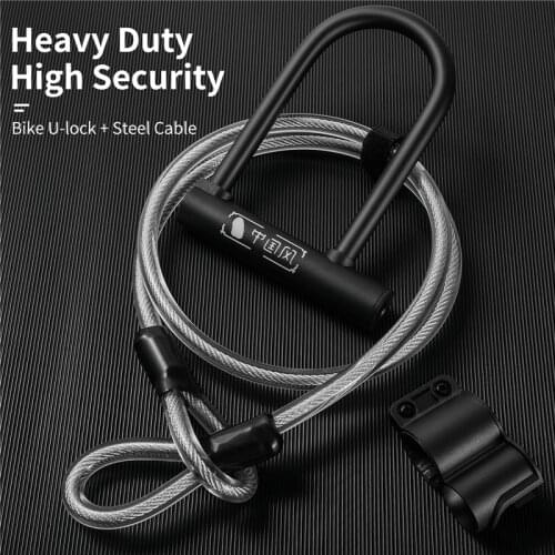 WEST BIKING Bicycle U Lock MTB Road Bike Wheel Lock 2 Keys Anti-Theft Safety Motorcycle Scooter Cycling Lock Bicycle Accessories
