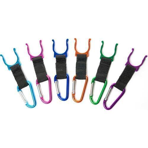 Whalesale 100pieces/lot D-type Ribbon Keychain Safety Buckle Camping Carabiner Aluminum alloy Water Bottle Buckle For Camping