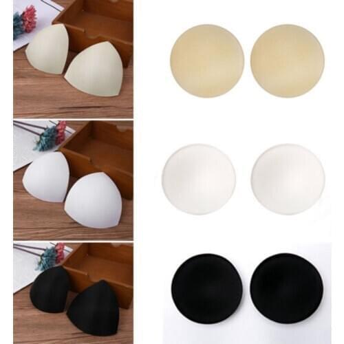 Women Triangle Round Cups Bikini Sports Bra Pad Chest Push Up Insert Foam Pads Sponge Pads For Swimsuit Padding Accessories