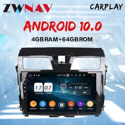 ZWNAV android 10.0 1 DIN Car NO DVD GPS carplay wifi For Nissan Altima tenna 2013-2018 With gps navigation stereo Radio