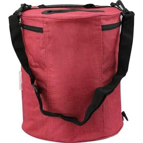 1 Piece 28*33cm Round Wool Receptacle With Red 600d Oxford Cloth Storage Bag Sewing Accessories