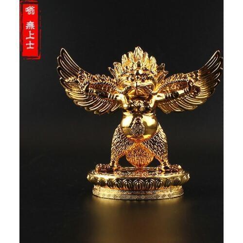 10CM tall # Greco-Buddhist HOME OFFICE Talisman efficacious family Protection # Nepal, Tibet, India Garuda Dhwaja Buddha statue