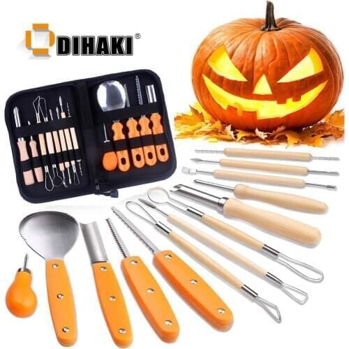 13pcs Halloween Pumpkin Cuttings Carving Kit Stainless Steel Carving Knife Tools Kit Durable Carving Tools For Fruit Vegetable