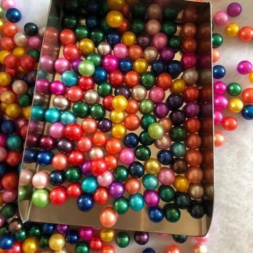 20Pcs Grade AAA Loose Round Pearls, Wholesale Mix Colored Akoya Round Pearls 6-8MM Pearl Beads For DIY Jewelry PL03
