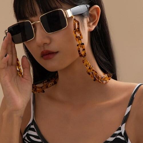 2021 Leopard Print Acrylic Sunglasses Chain Womens Reading Glasses Hanging Neck Chain Glasses Chain Eyes with Jewelry Gifts