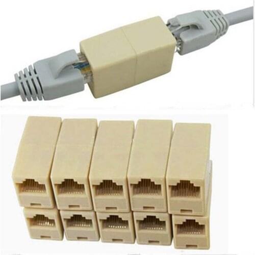 5pcs Cat5 Rj45 Lan Network Ethernet Cable Extender Joiner Adapter Coupler Connector A For Ethernet Cable Female To Female