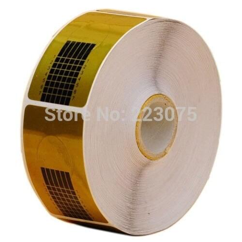 500PCS/roll GOLD NAIL FORMS SCULPTING GUIDE ACRYLIC UV GEL TIP EXTENSION NAIL ART 2 rolls/lot