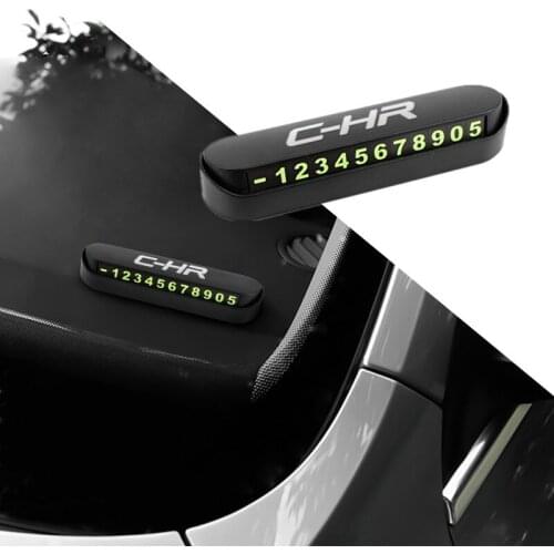 Car Temporary Stop Sign Parking Card Telephone Number Card Plate for Toyota CHR C-HR Accessories Car Styling